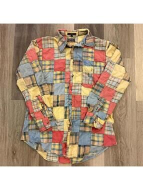 Gant Madras multicoloured patchwork button up shirt #patchwork has some distress